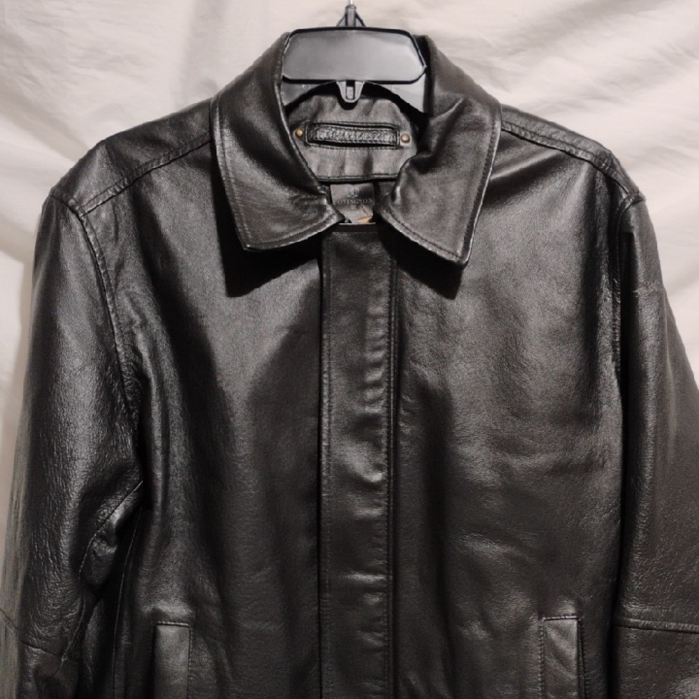 Covington Men's Black Leather Jacket Sz.S/C (X-62 CRATE) - Picture 2 of 14